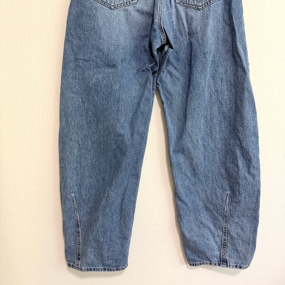 Levi Womens Cinch Barrel Leg Jeans 29 Medium Blue Wash Denim Cotton Zipper Fly - Picture 10 of 12